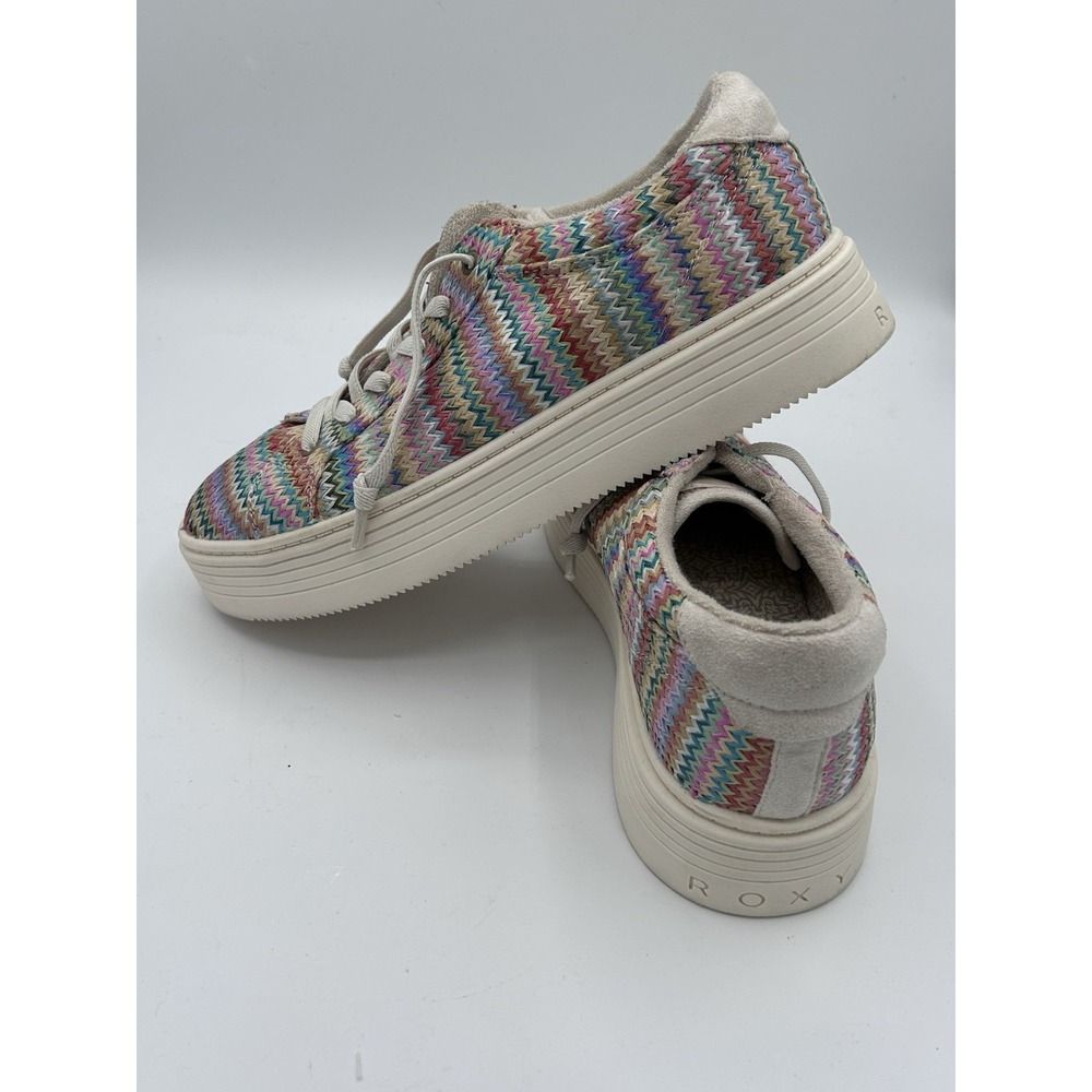 Roxy Sheilahh 2.0 Platform Round Toe Sneakers Rainbow Multi-Color Women 11